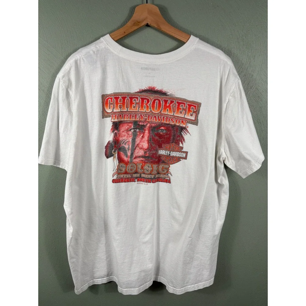 Harley Davidson T-Shirt 2XL‎ White Graphic Print Short Sleeve Men's Motorcycle